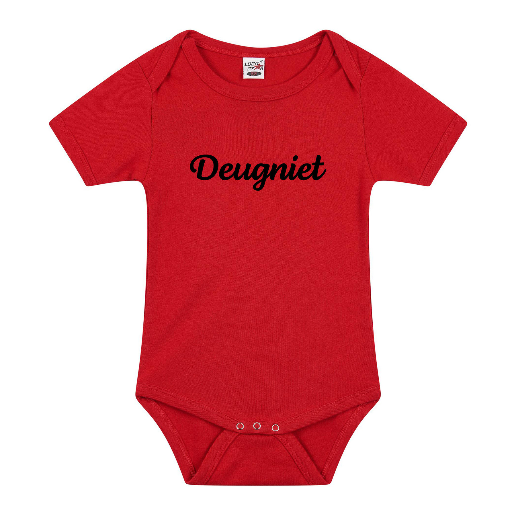 Deugniet cadeau baby rompertje rood jongen/meisje