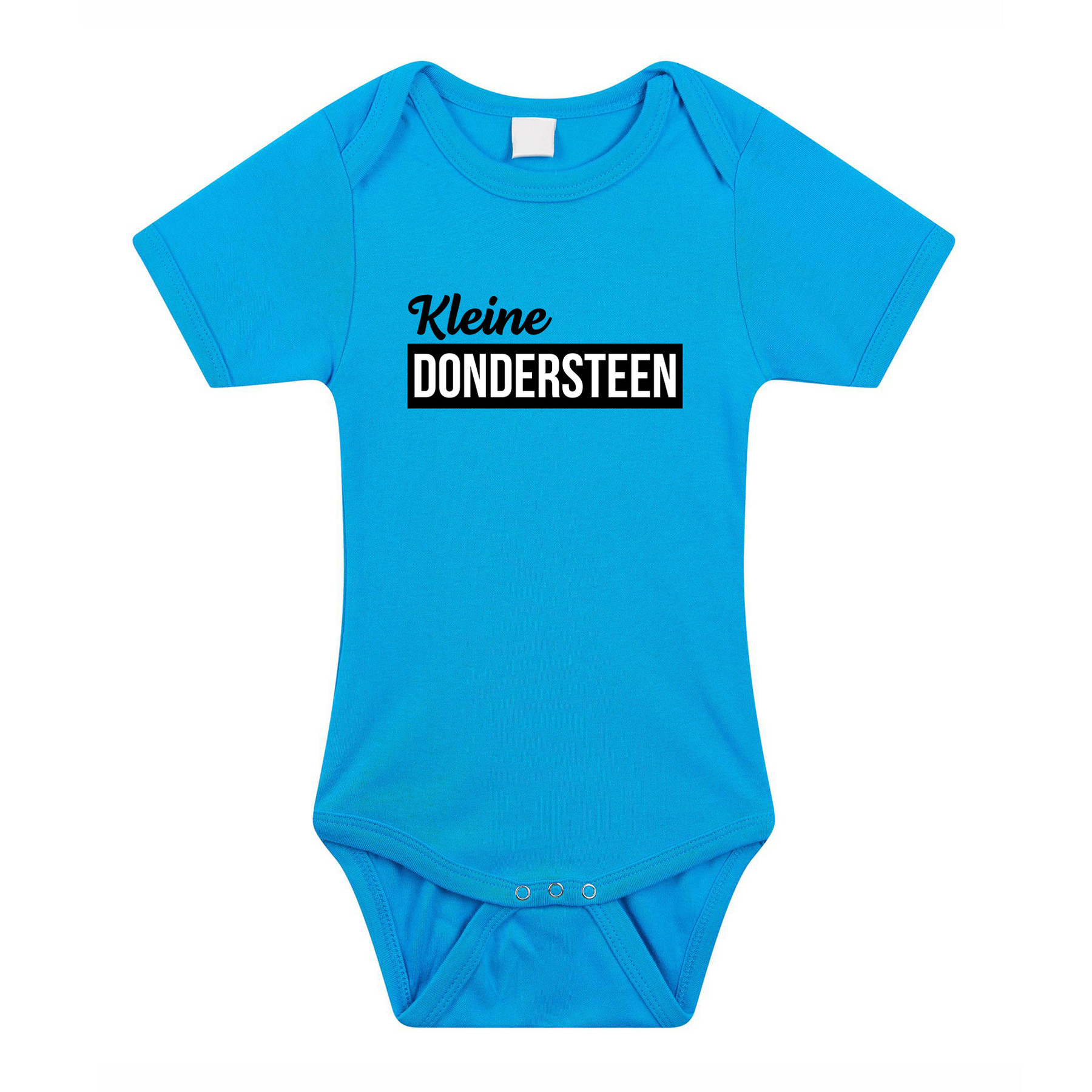 Kleine dondersteen cadeau baby rompertje blauw jongens