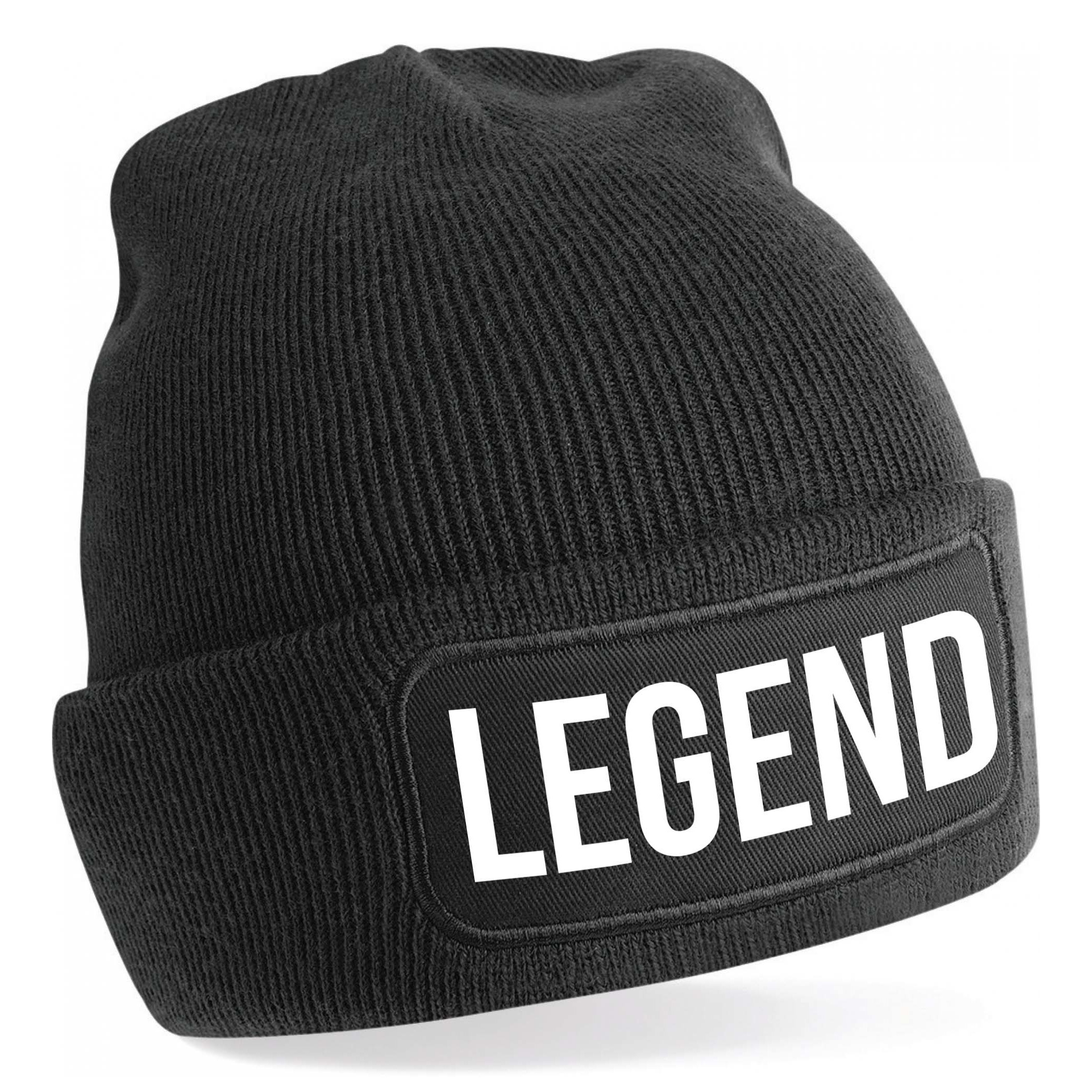 Muts met tekst - Legend - zwart - voor volwassenen - Winter accessoires