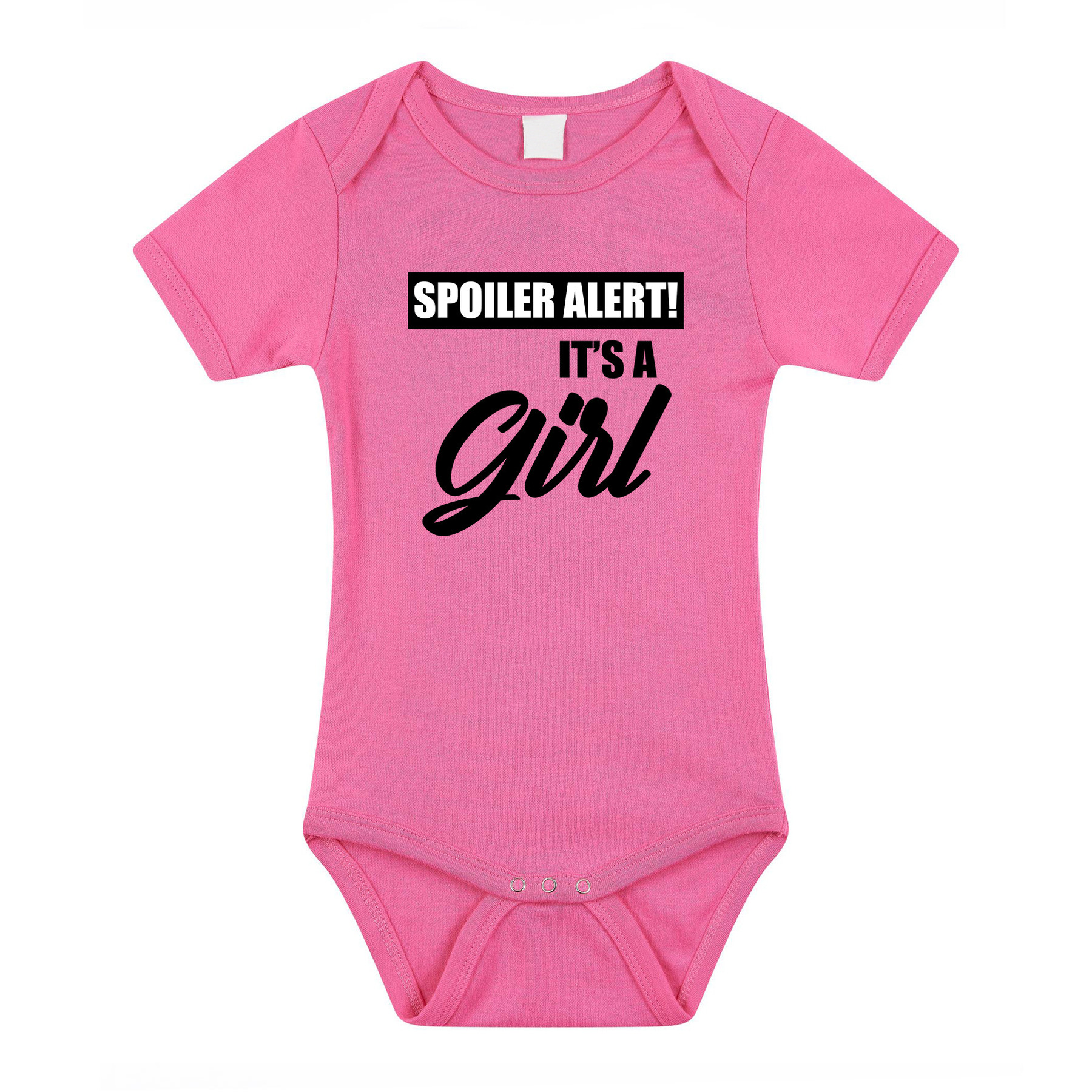 Spoiler alert girl gender reveal baby rompertje roze meisjes