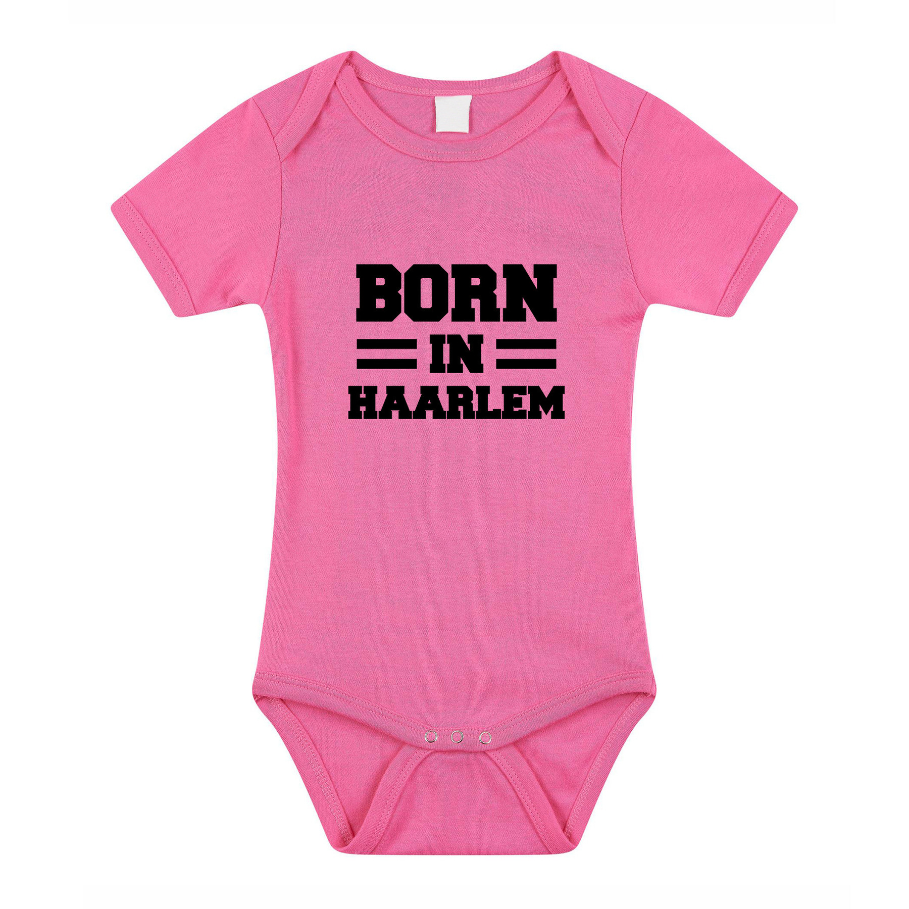 Born in Haarlem cadeau baby rompertje roze meisjes
