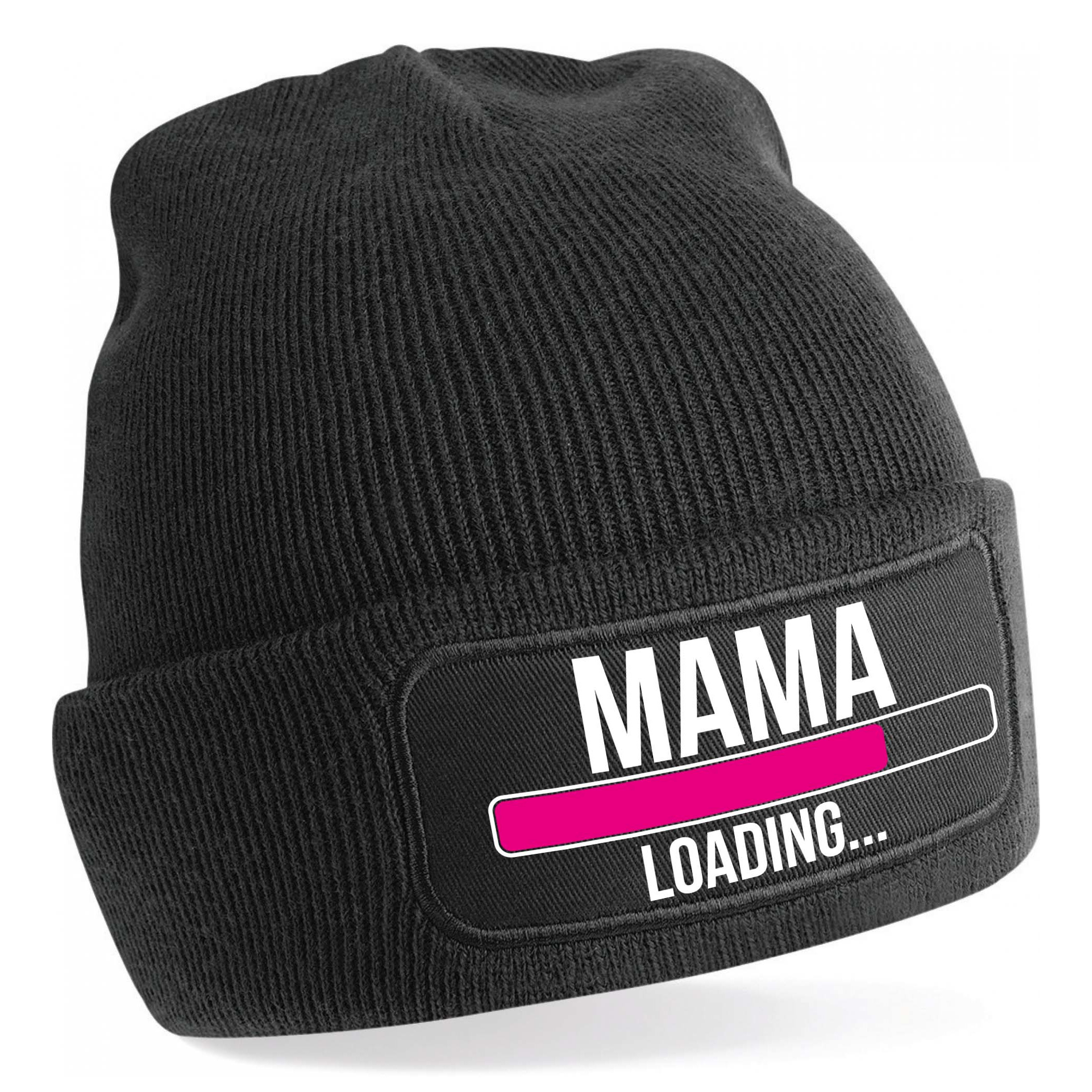 Muts mama loading zwart voor dames - Winter accessoires - Cadeau aanstaande moeder