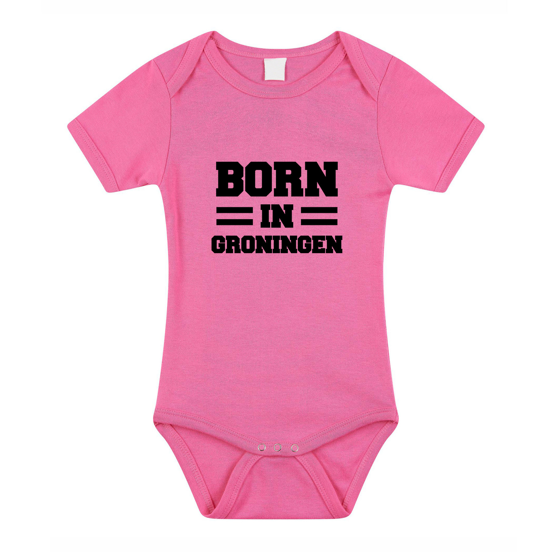 Born in Groningen cadeau baby rompertje roze meisjes