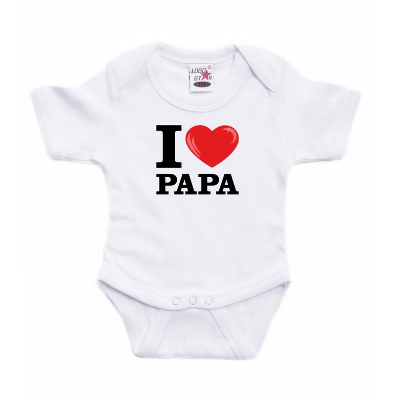 I love Papa tekst - rompertje baby - wit - kraamcadeau