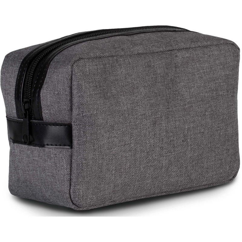 Kimood Toilettas - make-up tasje - grijs - 20 x 14 x 9 cm - voor heren/dames en kinderen