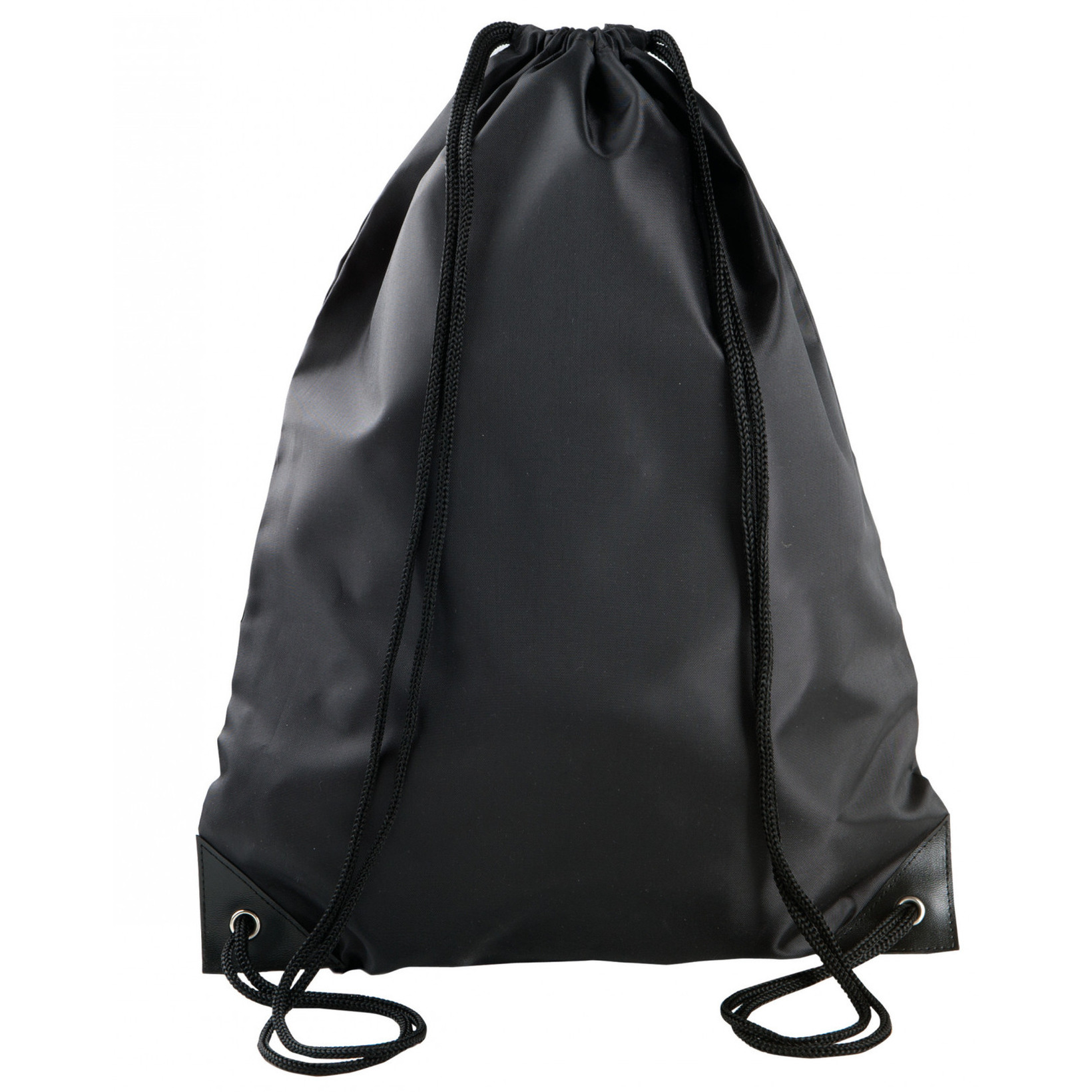 Gymtas met rijgkoord - zwart - 34 x 44 cm - 11L - sport draagtas - polyester - verstevigde hoeken
