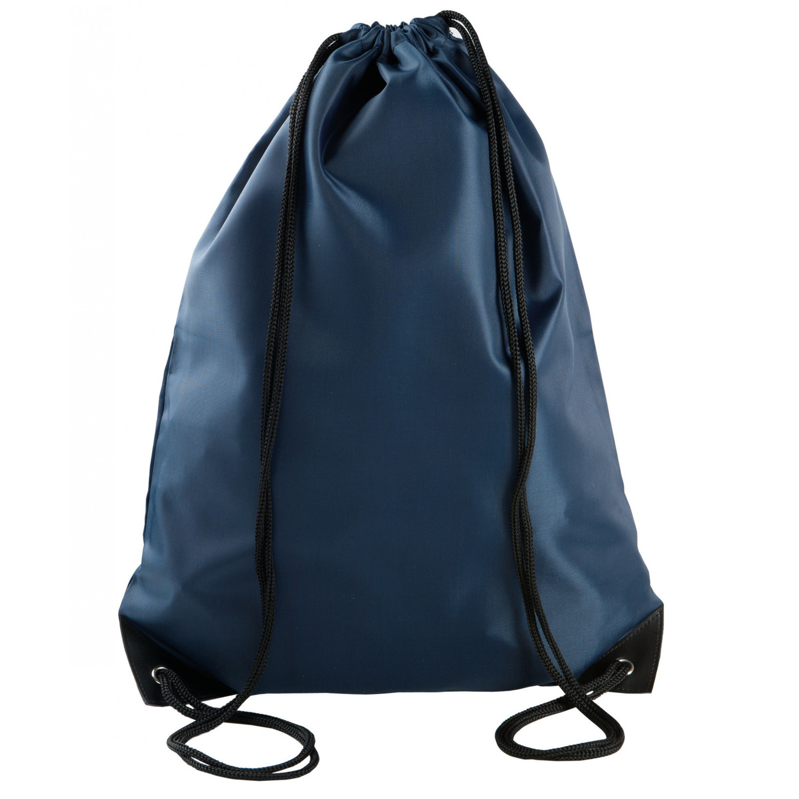 Gymtas met rijgkoord - donkerblauw - 34 x 44 cm - 11L - sport draagtas - polyester - verstevigde hoe