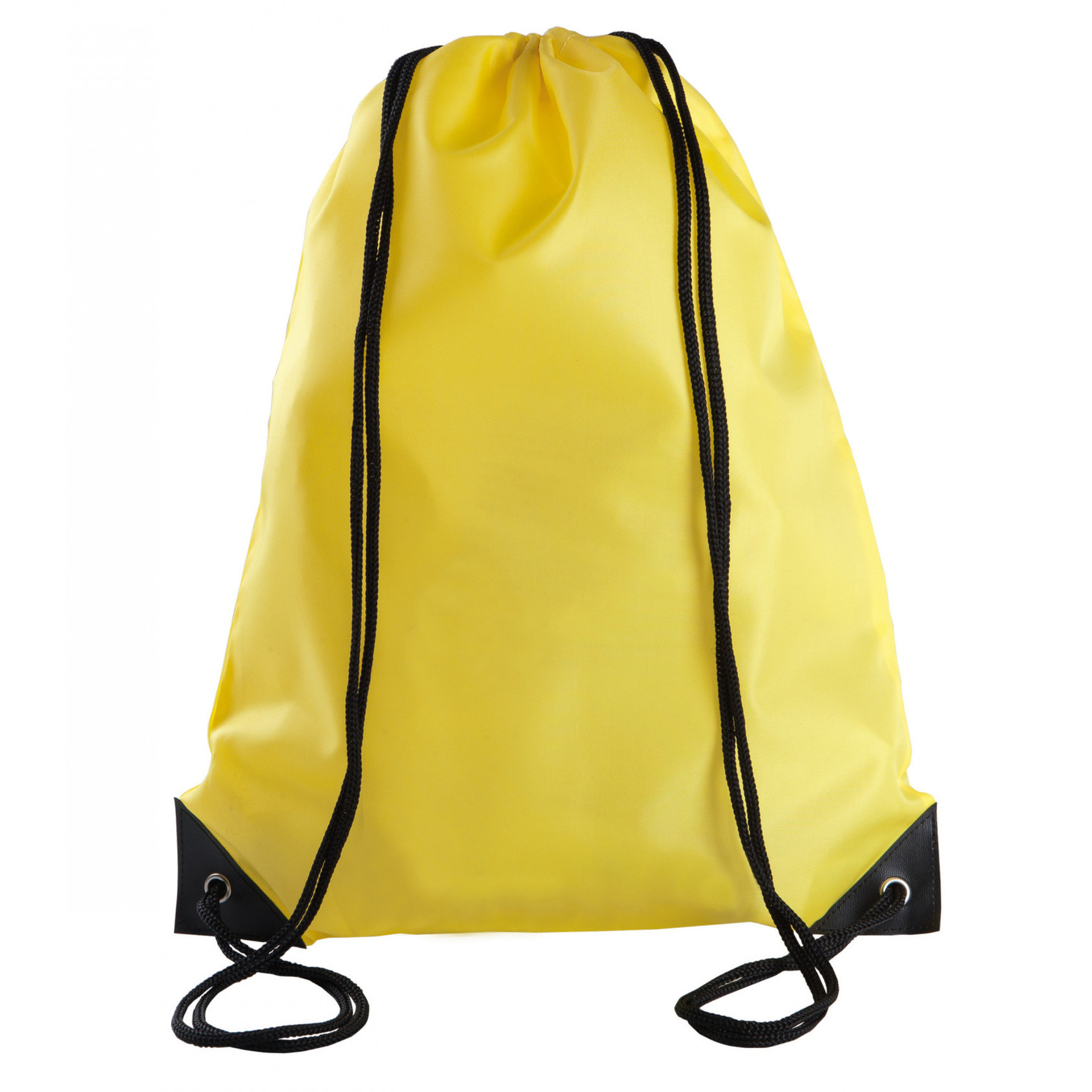 Gymtas met rijgkoord - geel - 34 x 44 cm - 11L - sport draagtas - polyester - verstevigde hoeken