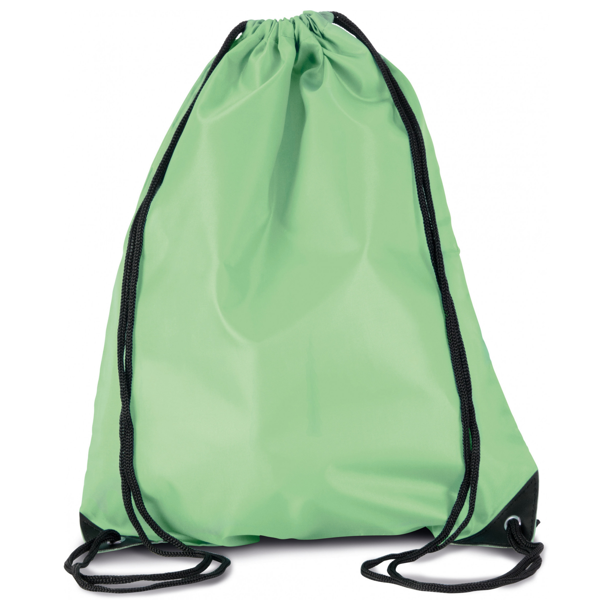 Gymtas met rijgkoord - mintgroen - 34 x 44 cm - 11L - sport draagtas - polyester - verstevigde hoeke