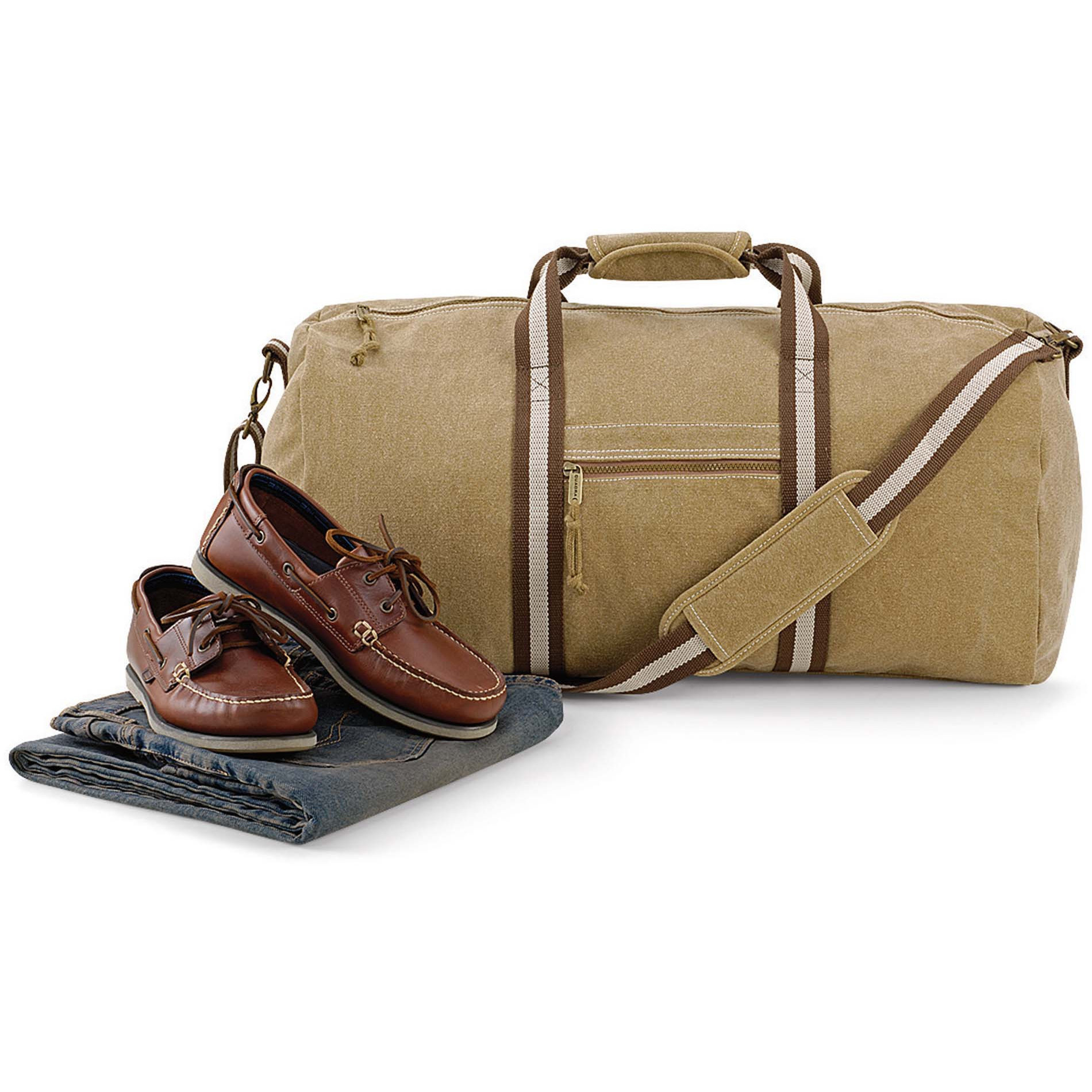 Quadra Weekendtas - 45 liter - lichtbruin - canvas reistas - vintage look