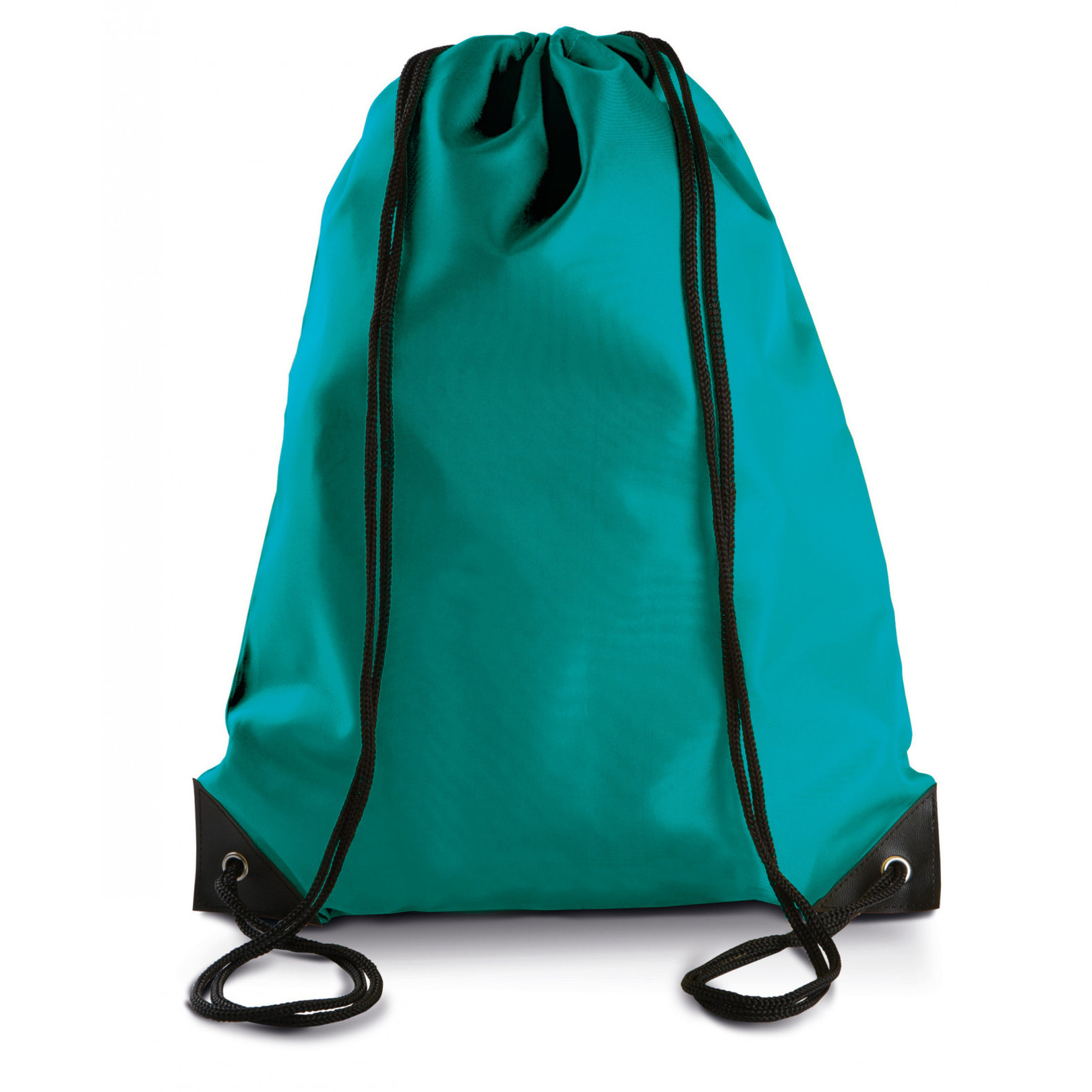 Gymtas met rijgkoord - smaragd groen - 34 x 44 cm - 11L - sport draagtas - polyester - verstevigde h
