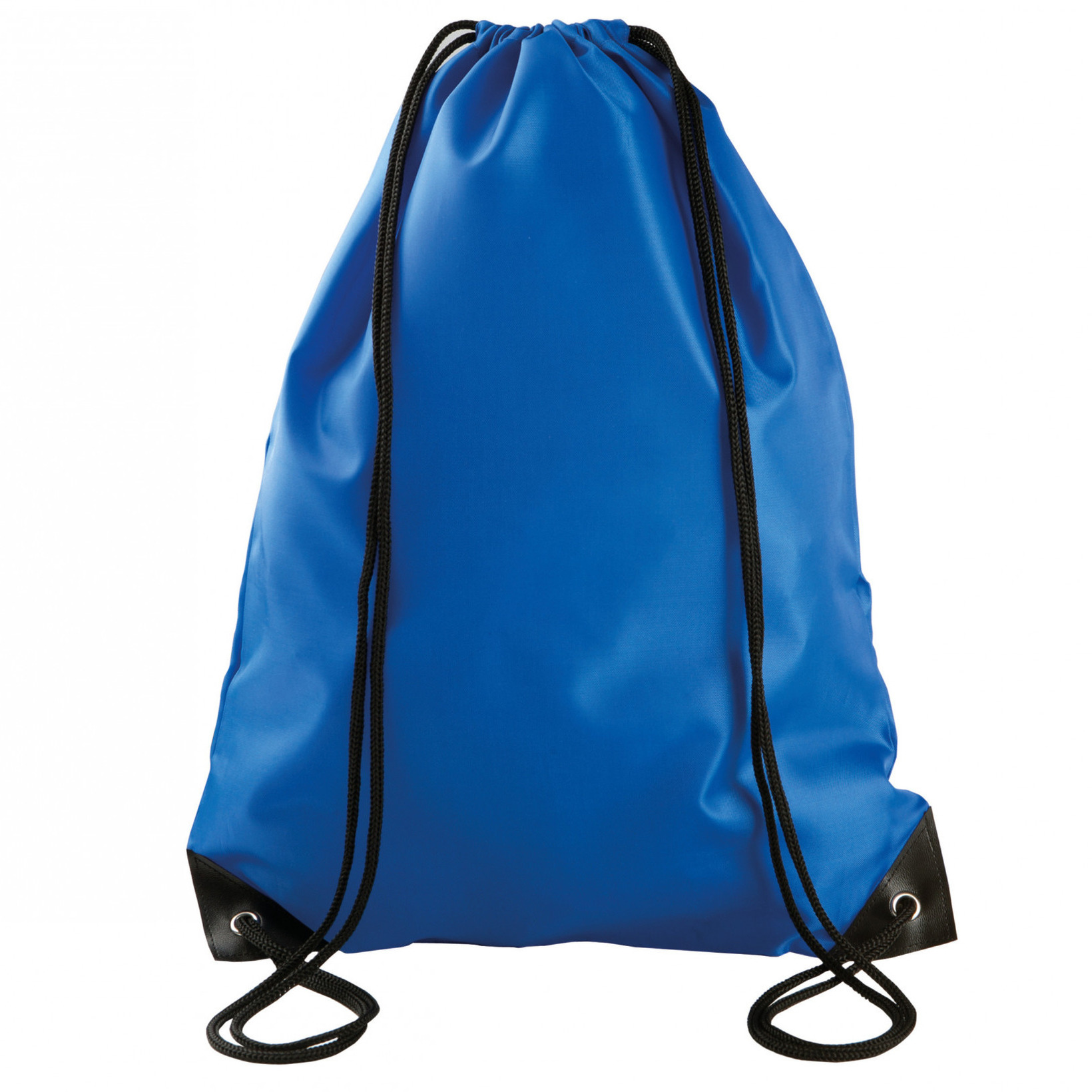 Gymtas met rijgkoord - kobalt blauw - 34 x 44 cm - 11L - sport draagtas - polyester - verstevigde ho