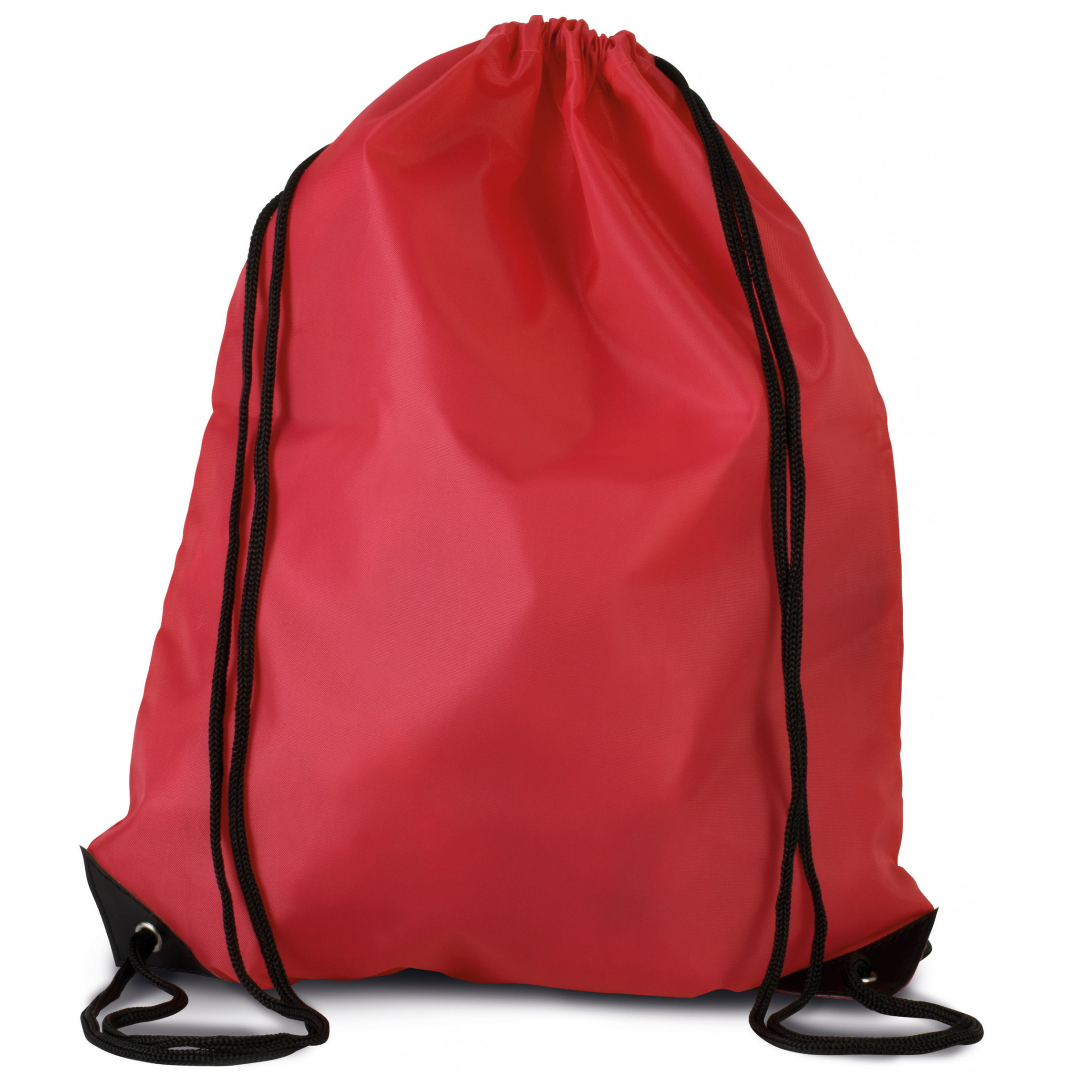 Gymtas met rijgkoord - rood - 34 x 44 cm - 11L - sport draagtas - polyester - verstevigde hoeken