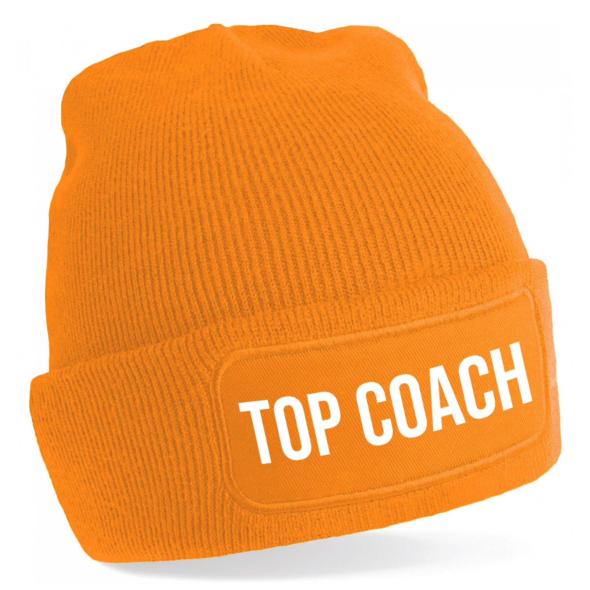 Coach muts voor volwassenen - oranje - top coach - wintermuts - beanie - one size - unisex