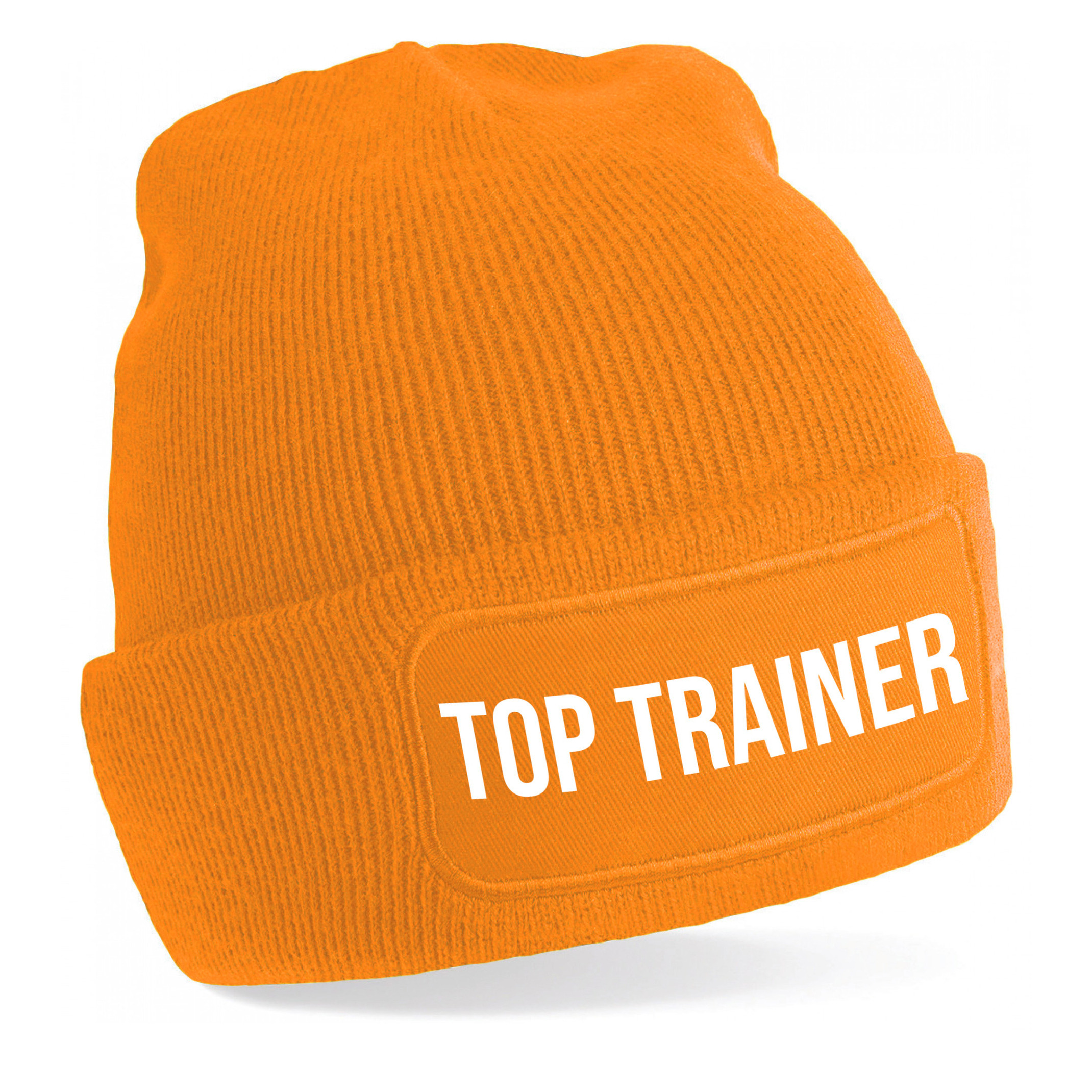 Trainer muts voor volwassenen - oranje - top Trainer - wintermuts - beanie - one size - unisex