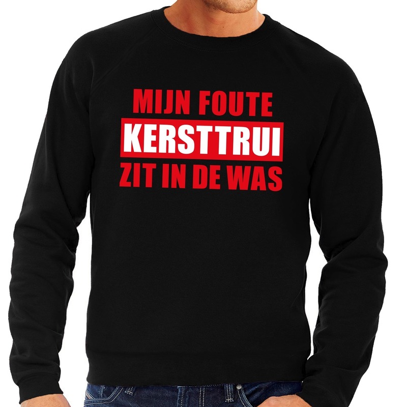 Foute kersttrui - sweater - zwart - Mijn Foute Kersttrui Zit In De Was - voor heren