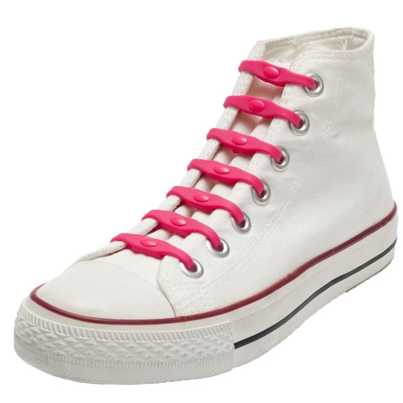 Shoeps elastische veters - 14x - roze - sneakers/sportschoenen - geen strikken nodig