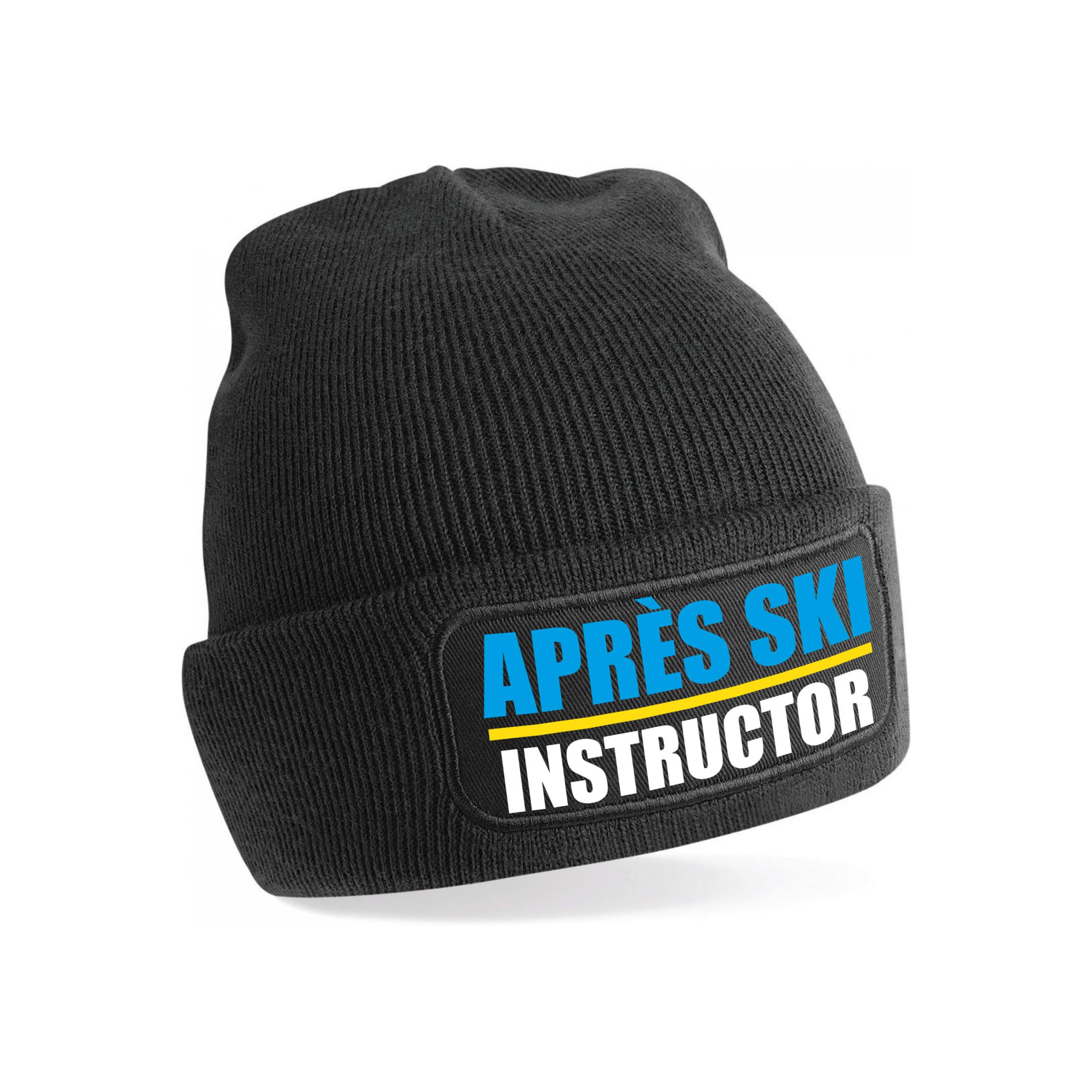 Wintersport muts - Apres Ski instructor - zwart - one size - unisex - Apres ski beanie