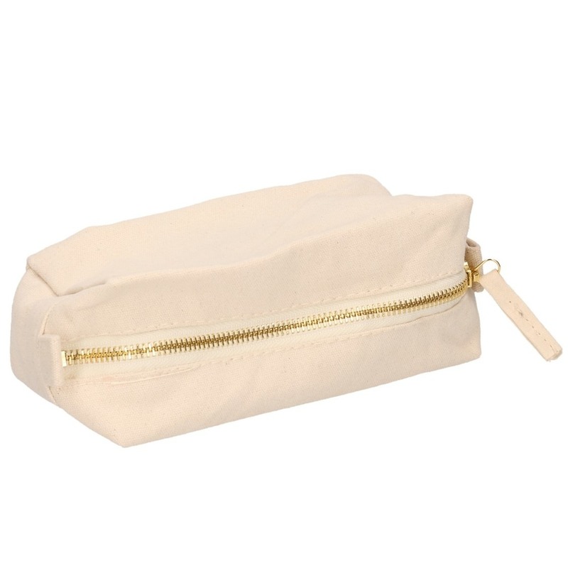 Westford Mill Toilettas - naturel - 17 cm - make-up tas voor op reis - etui