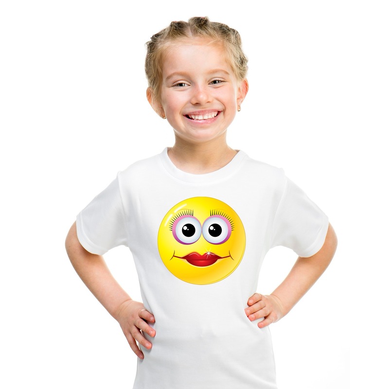 Emoticon t-shirt diva wit kinderen