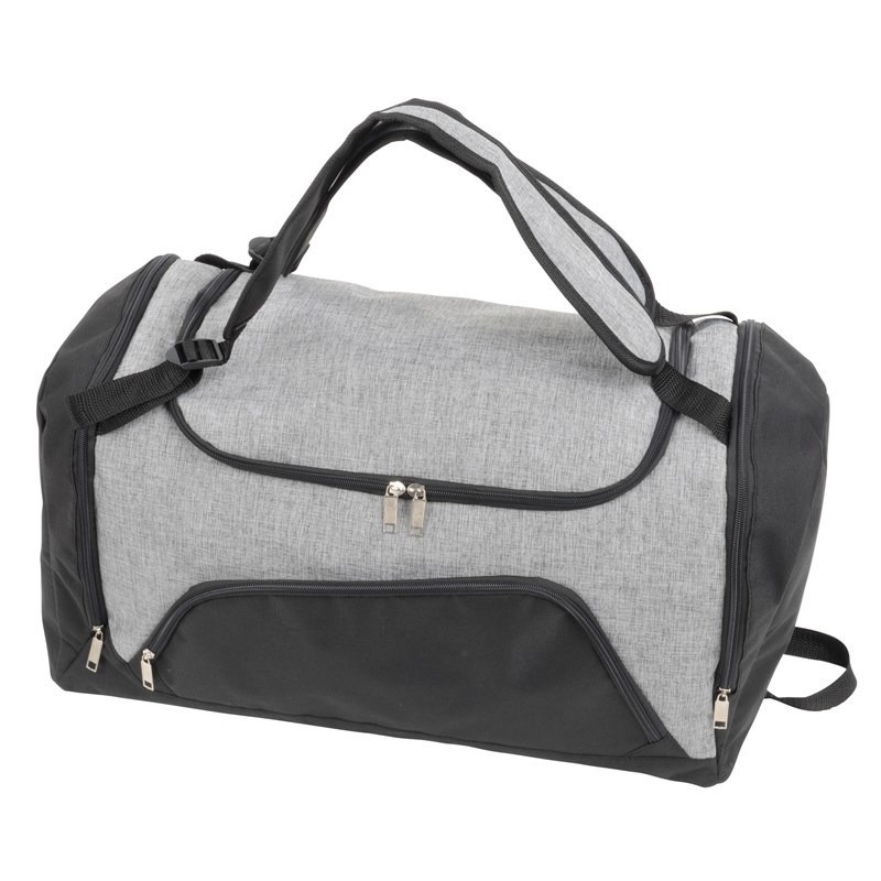 Sporttas - weekendtas - rugtas - grijs/wit - met schoenenvak - 55 x 30 x 28 cm - 45 liter - reistas