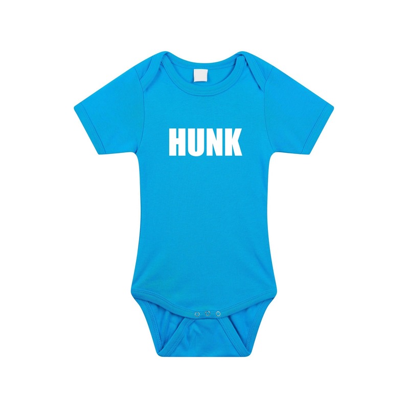 Hunk tekst rompertje blauw baby