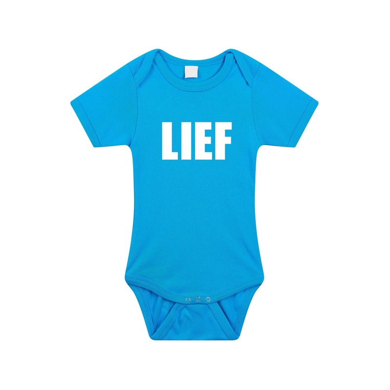 Lief tekst rompertje blauw baby