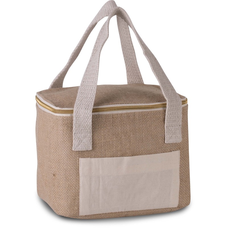 Kimood Kleine koeltas jute/canvas - naturel - 20 x 15 x 15 cm - 5 liter