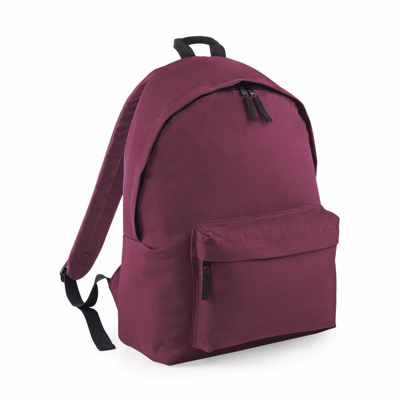 Bagbase Rugtas - bordeaux rood - 18L - 42 x 31 cm - schooltas met voorvak - rugzak
