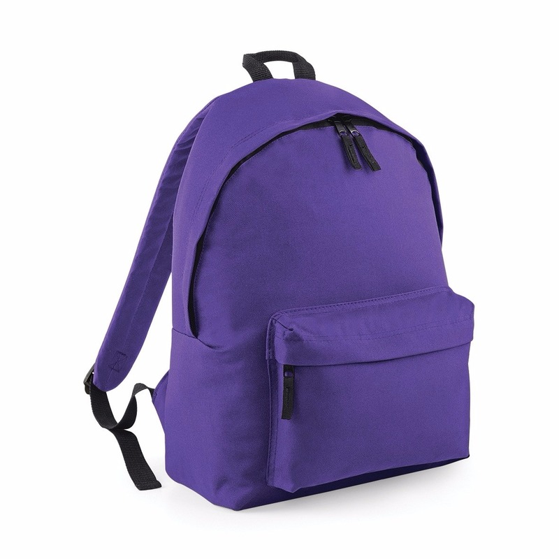 Bagbase Rugtas - paars - 18L - 42 x 31 cm - schooltas met voorvak - rugzak