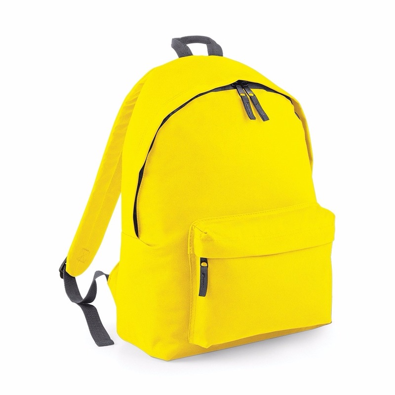 Bagbase Rugtas - geel - 18L - 42 x 31 cm - schooltas met voorvak - rugzak