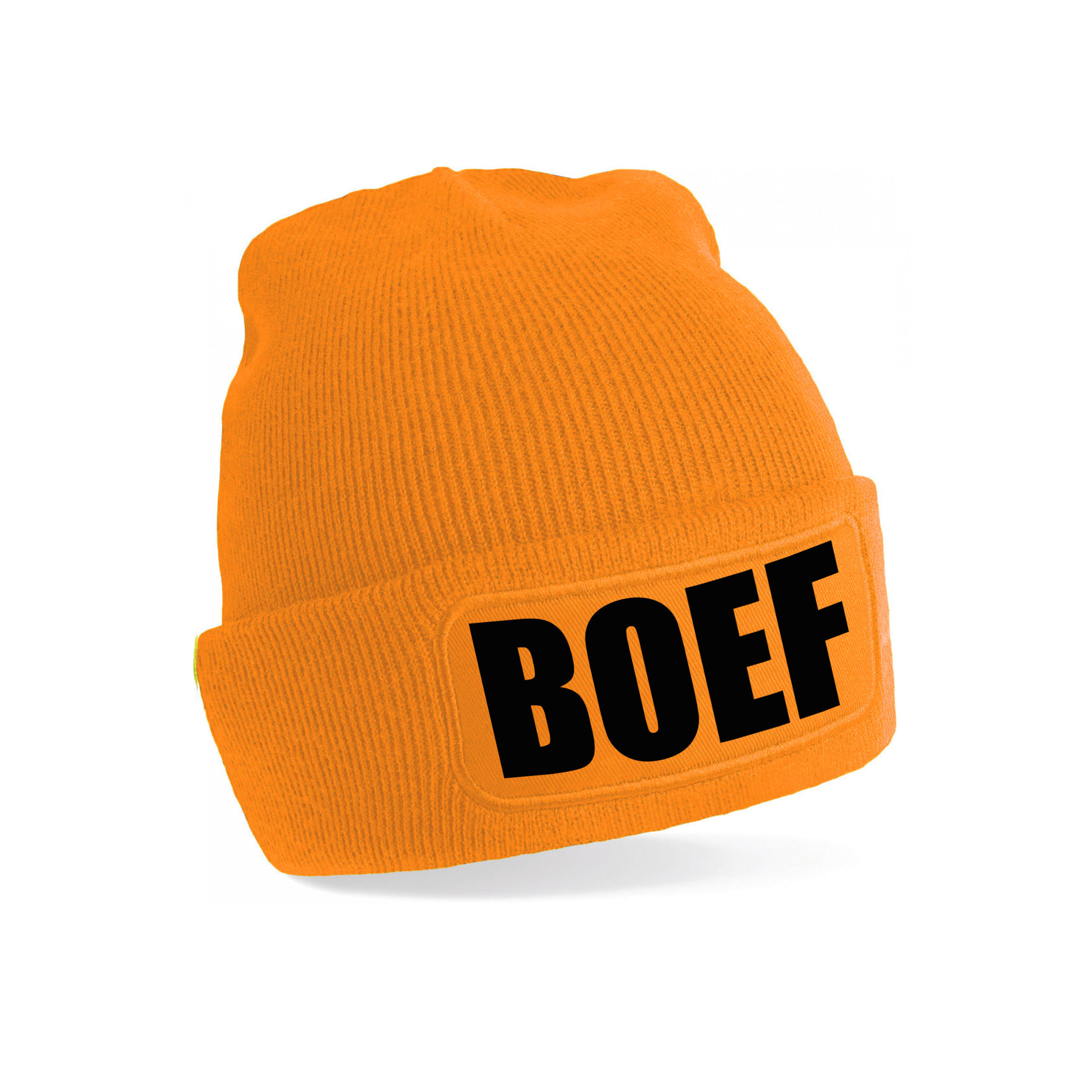 Boef muts/beanie onesize unisex - oranje