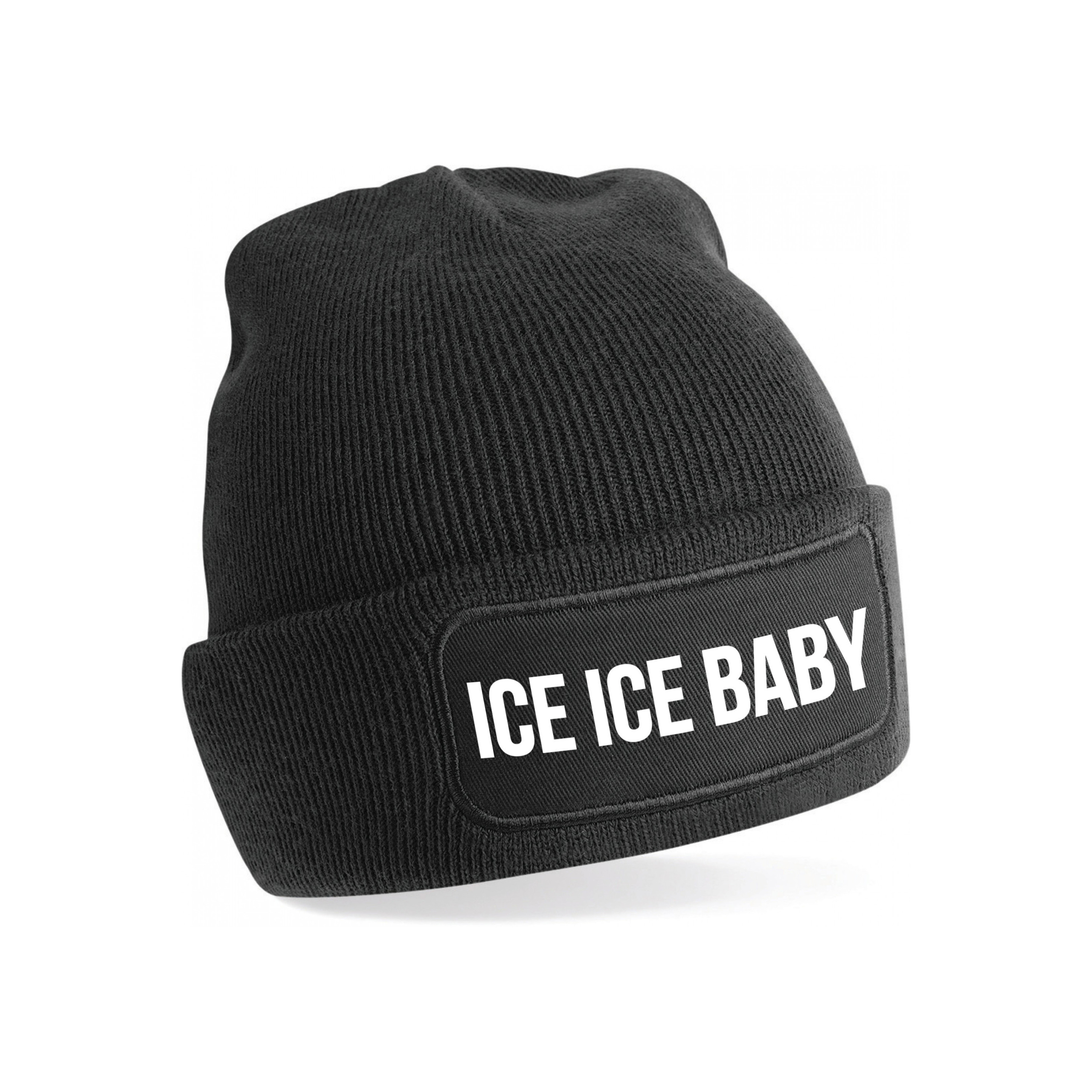 Ice ice baby - wintermuts - unisex - one size - zwart - mutsen met coole tekst