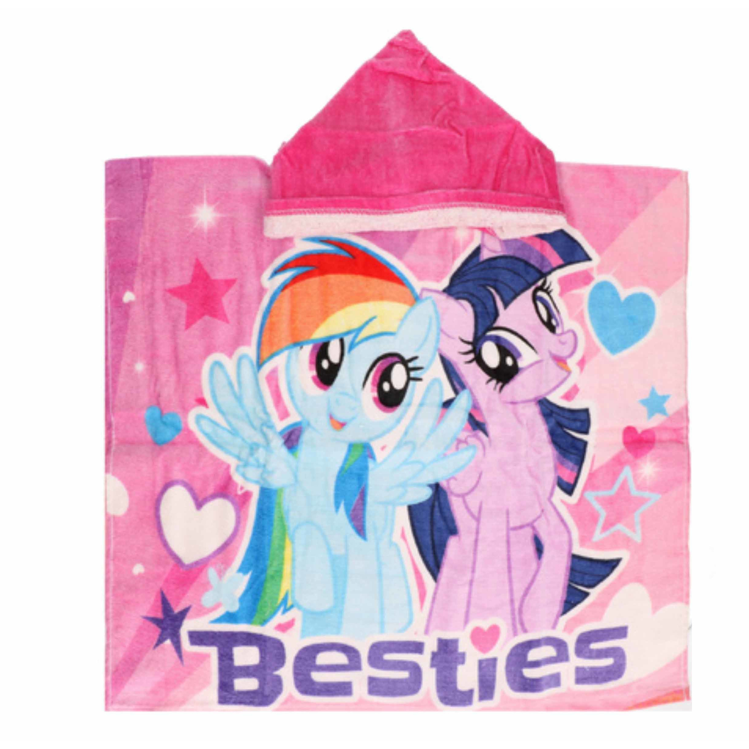 My Little Pony badcape/poncho met roze capuchon voor kinderen