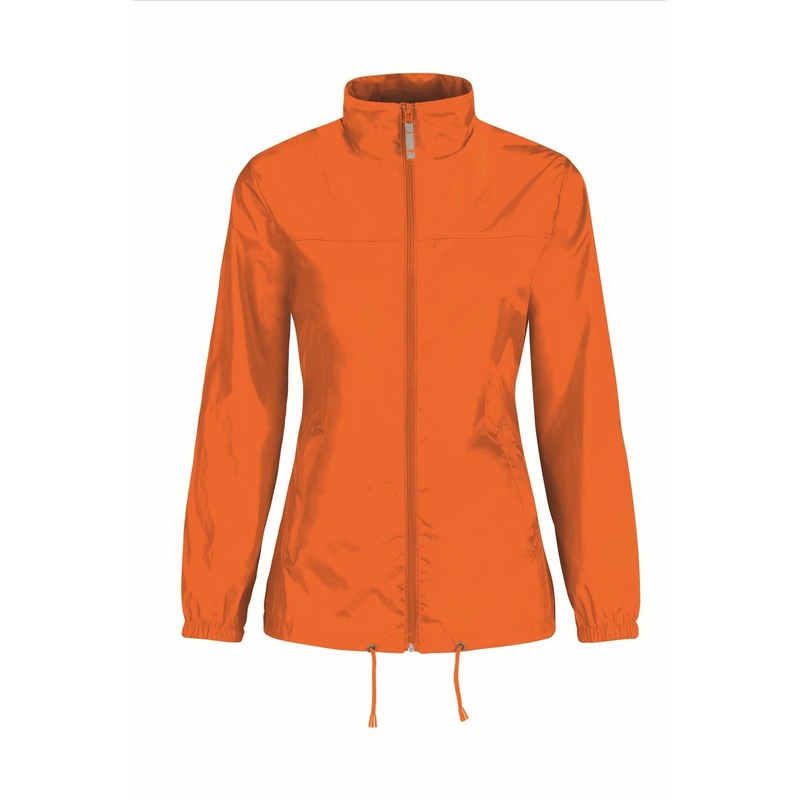 B&C Windbreaker - oranje - Sirocco windjas - met capuchon - dames