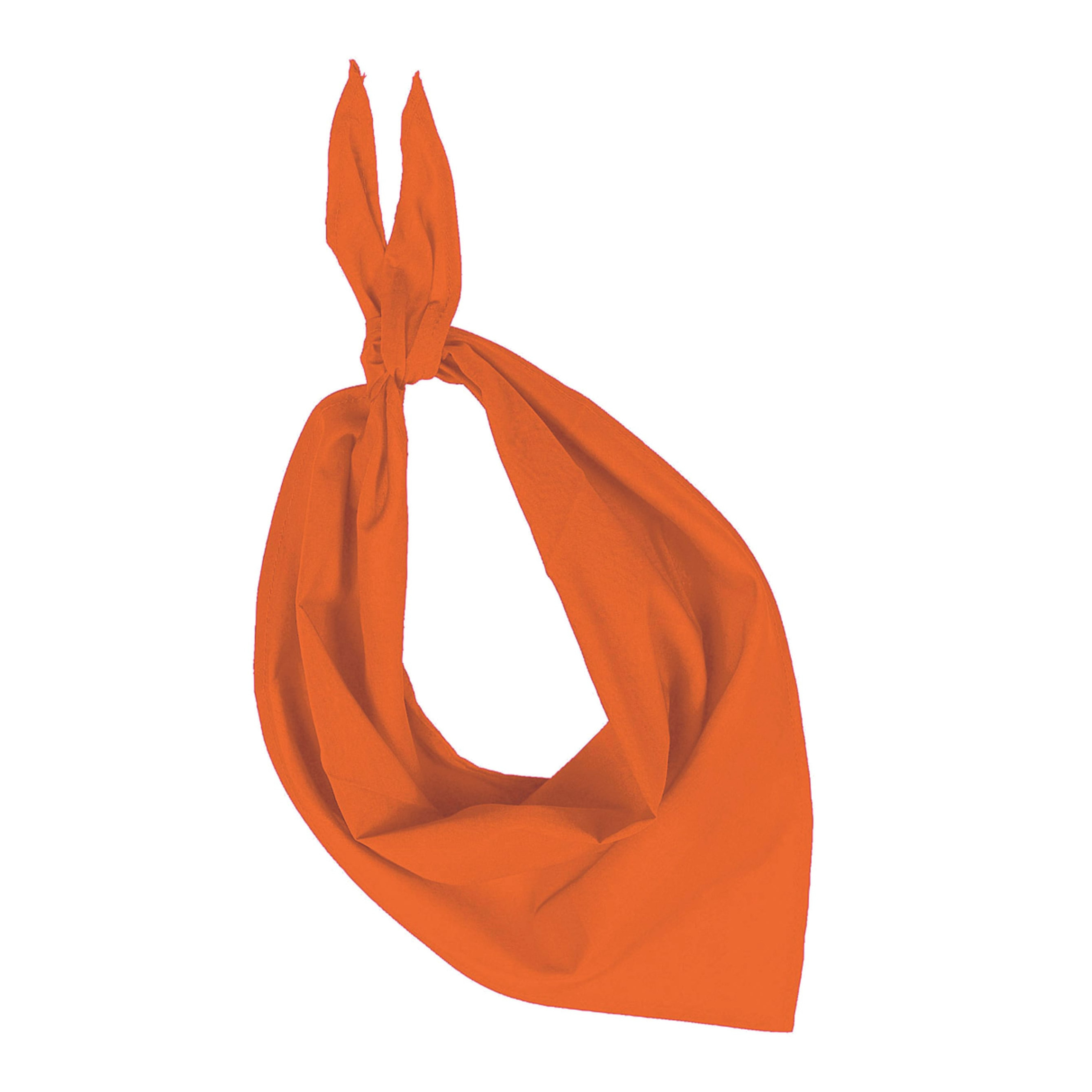 Bandana/hals zakdoek - oranje - voor kind en volwassenen - polyester/katoen