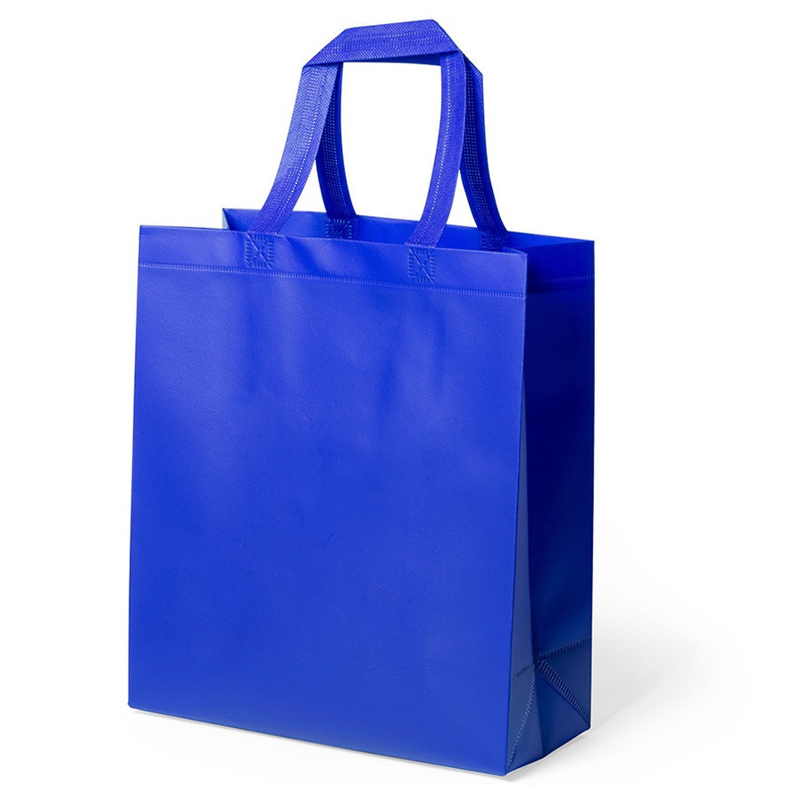Draagtas - schoudertas - boodschappentas met hengsels - blauw - 35 x 40 x 15 cm - polyester