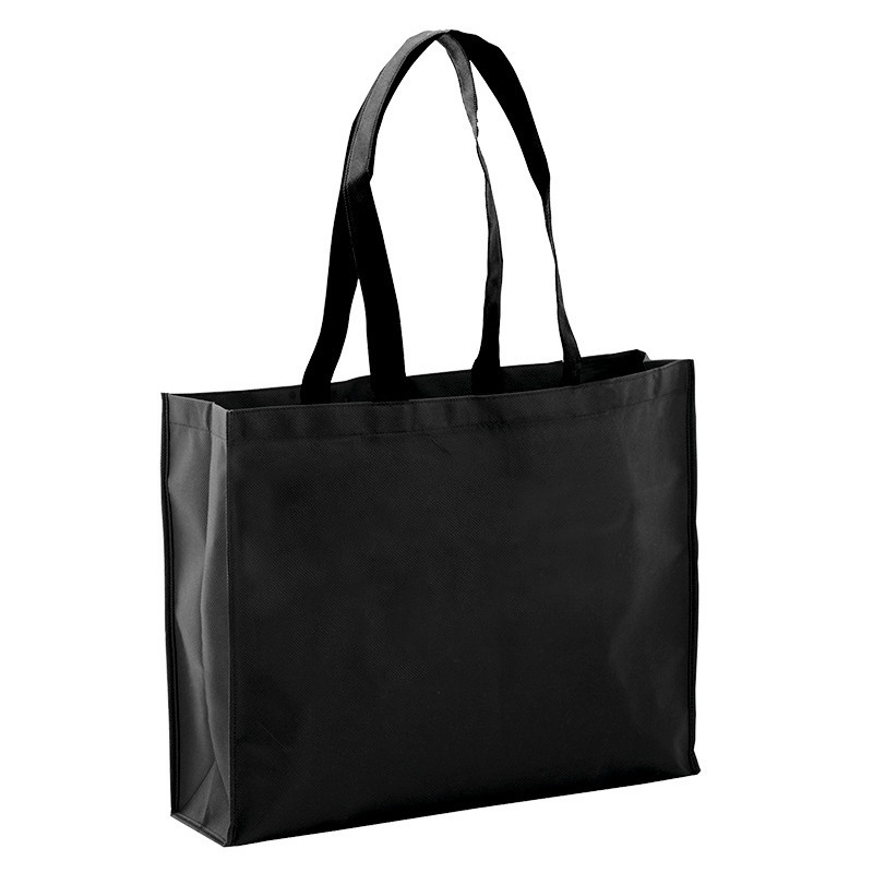 Draagtas - zwart - 40 x 32 x 11 cm - goodie-bag - schoudertas / boodschappentas