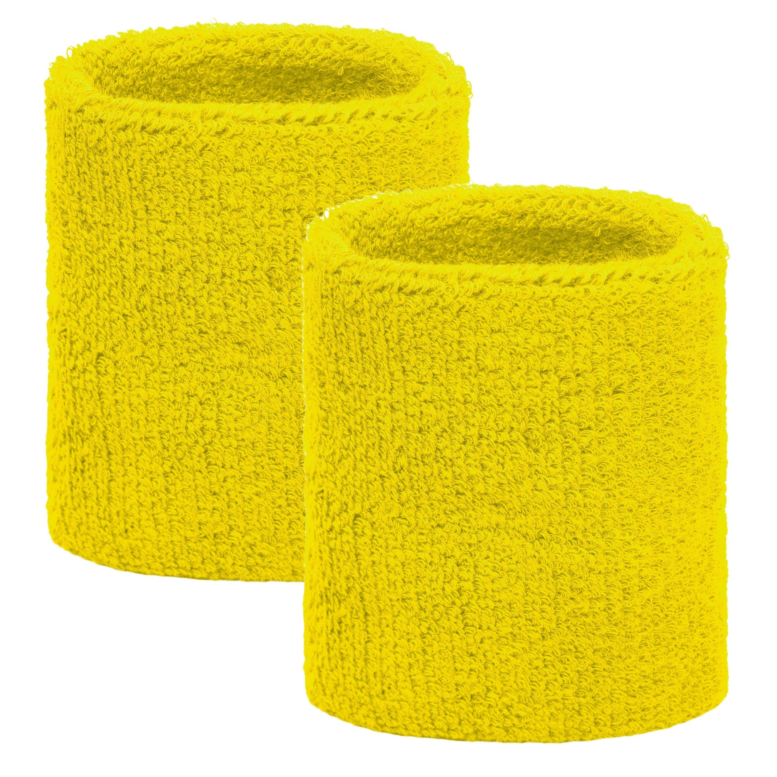 Gele pols zweetbandjes 2 stuks