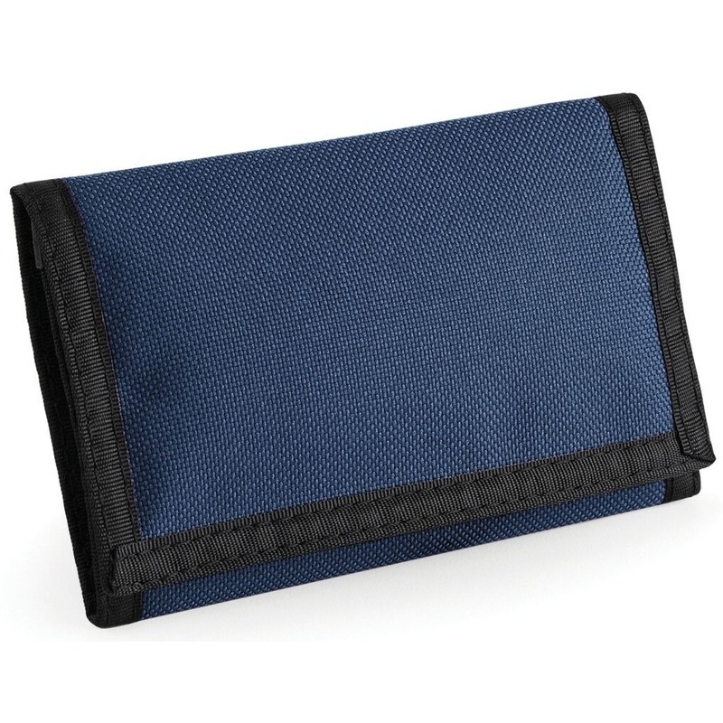 Bagbase Portemonnee - blauw - 13 x 18 cm - portefeuille met klitteband