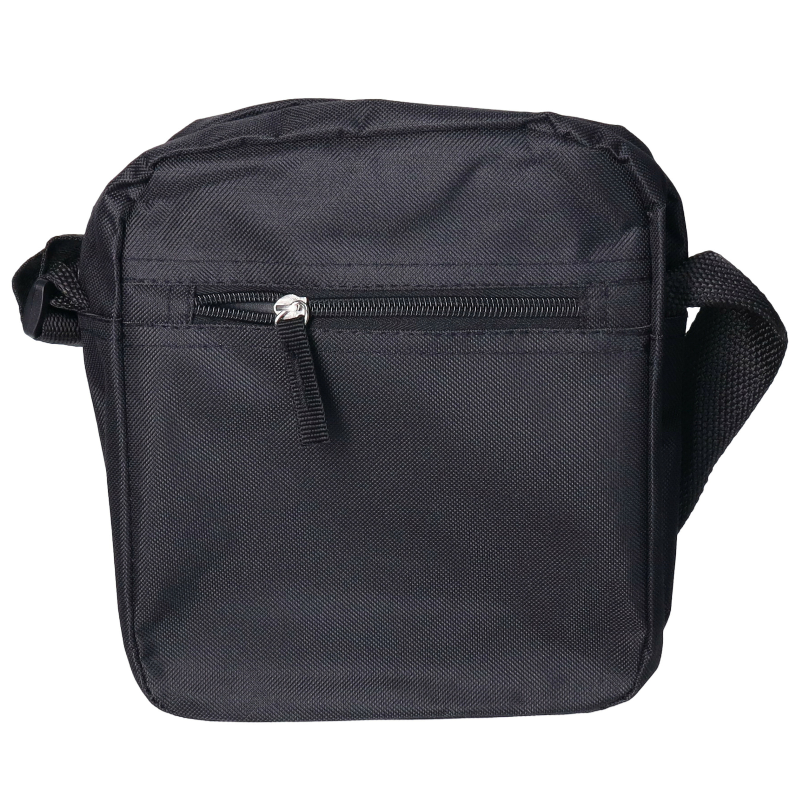 Zwart schoudertasje voor volwassenen - 18 x 22 cm - Schoudertassen - voor op reis/onderweg