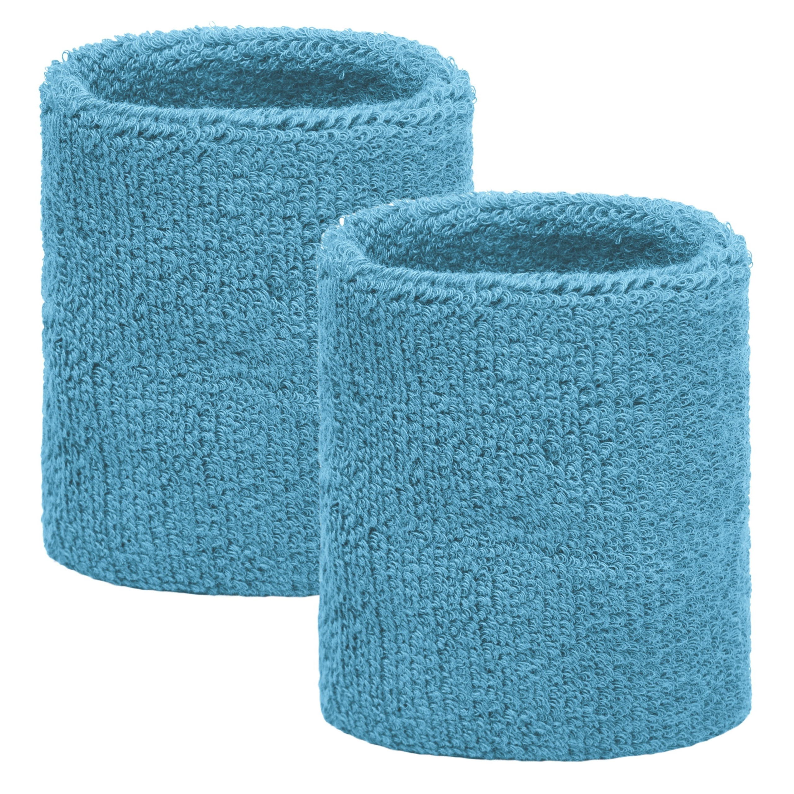 Lichtblauwe pols zweetbandjes 2 stuks