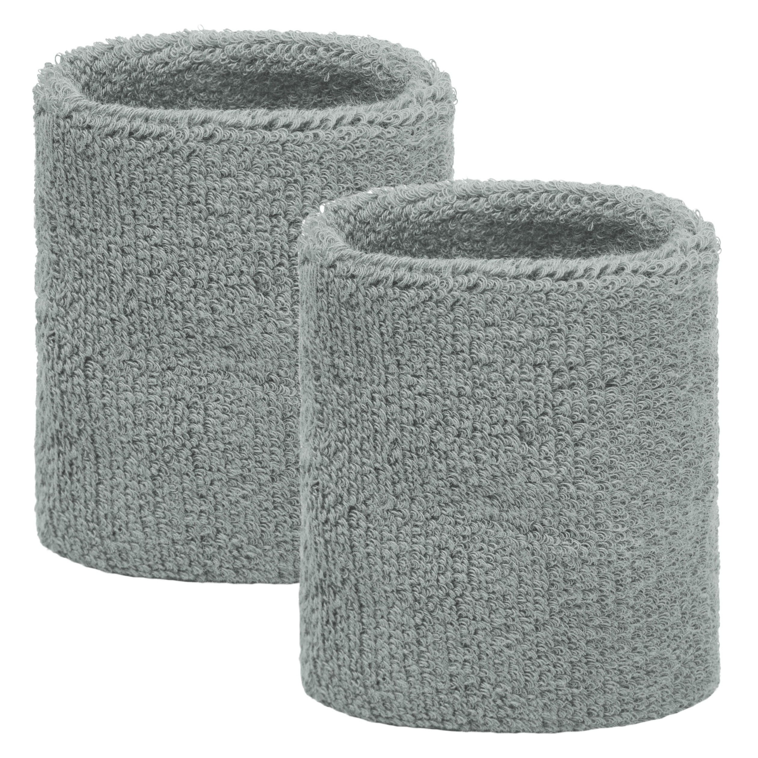 Lichtgrijze pols zweetbandjes 2 stuks