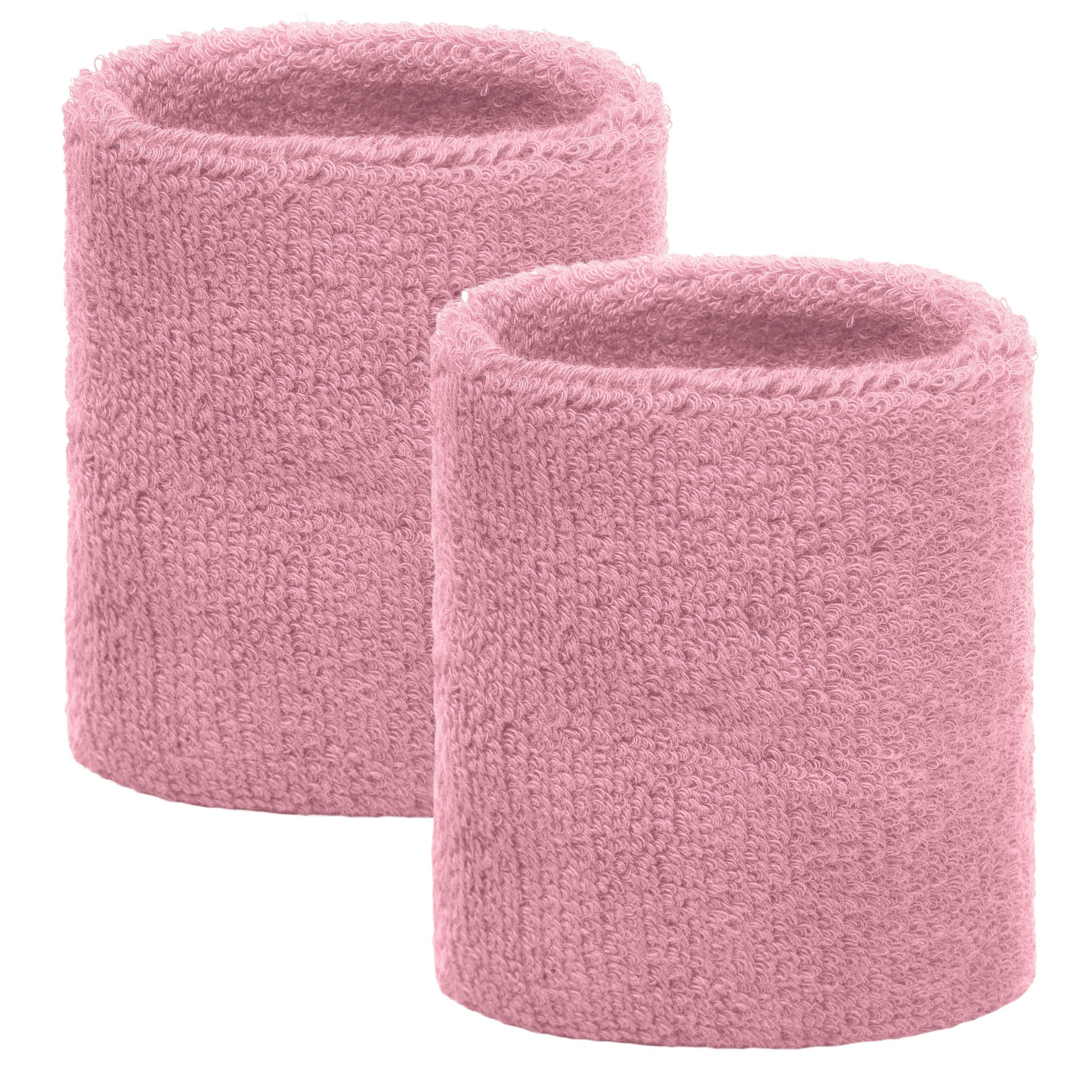 Lichtroze pols zweetbandjes 2 stuks