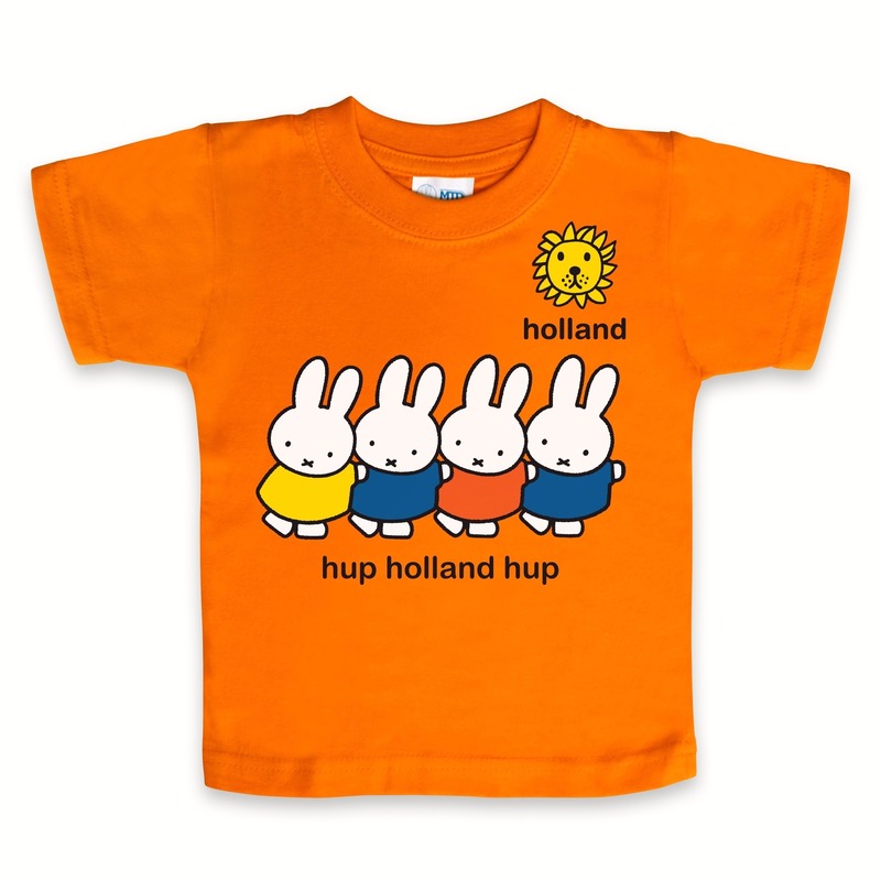 Nijntje baby/peuter t-shirt - oranje - hup Holland hup