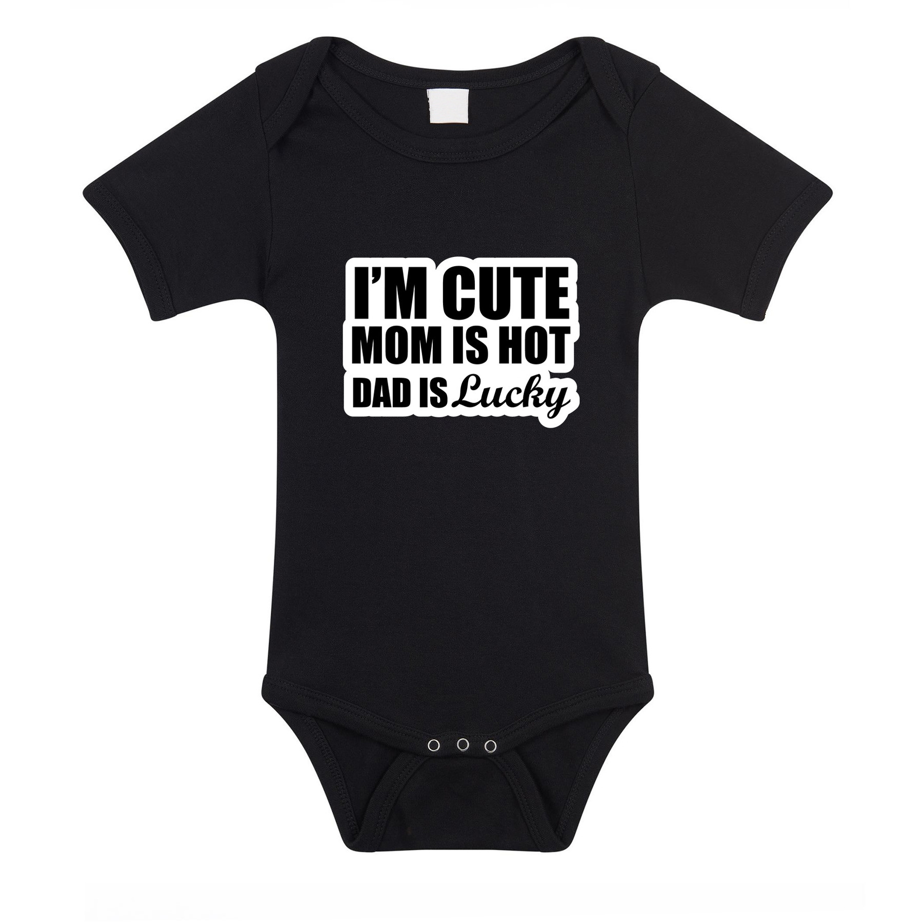 Cute hot lucky cadeau baby rompertje zwart jongen/meisje