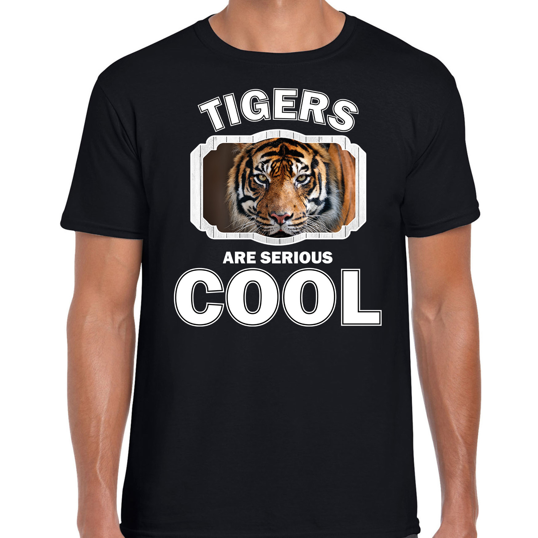 Dieren tijger t-shirt zwart heren - tigers are cool shirt