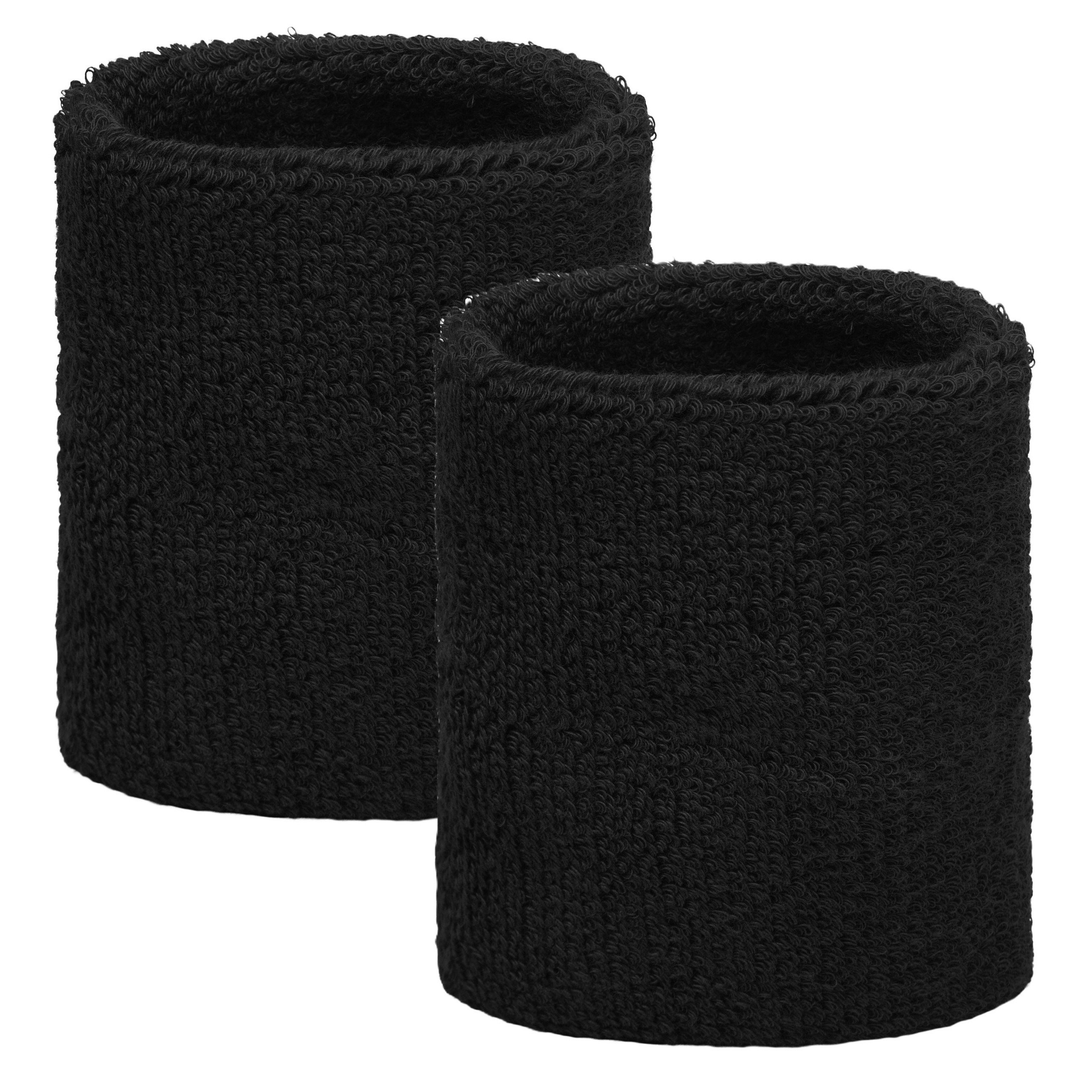 Zwarte pols zweetbandjes 2 stuks