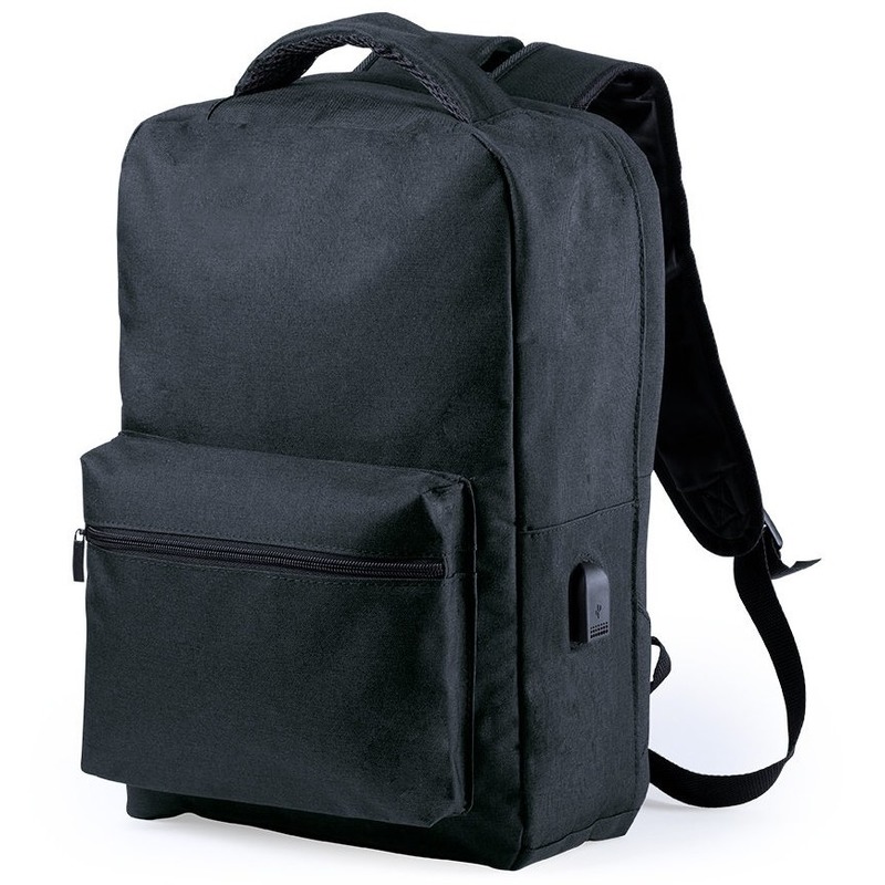 Anti diefstal rugtas/rugzak - zwart - 13 liter - met USB - en RFID anti-skimming vak