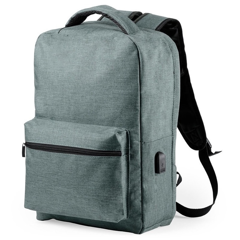 Anti diefstal rugtas/rugzak - grijs - 13 liter - met USB - en RFID anti-skimming vak